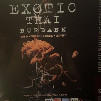 Exotic Thai Cuisine - Menu cover - Thai Near Me - Burbank, California Exotic Thai Cuisine - Menu cover - Thai Near Me - Burbank, California