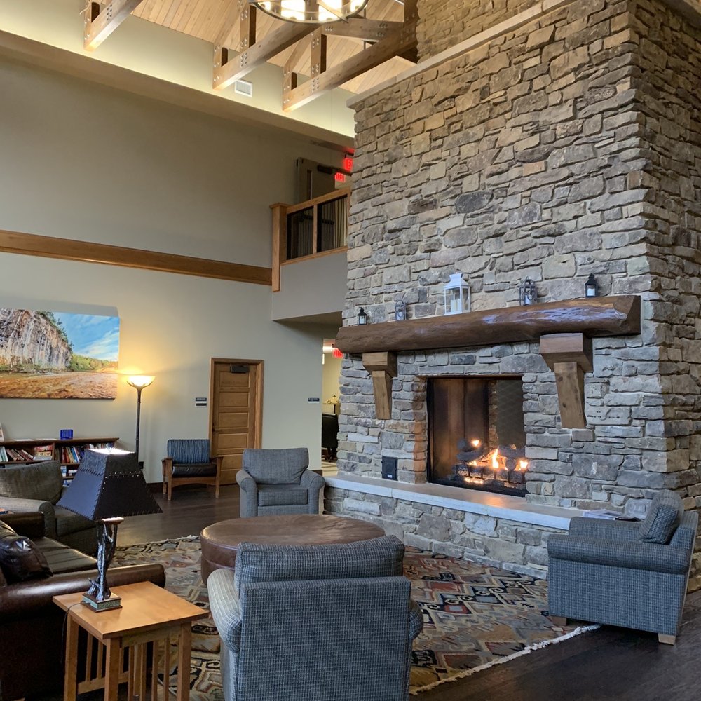 Lobby fireplace