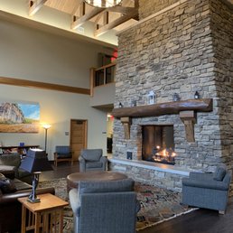 Lobby fireplace