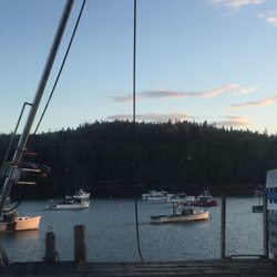 Little River Lobster - Little River Lobster Company's Wharf overlooking lobster boats in the harbor.