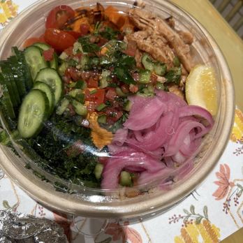 Urbane Cafe - Mediterranean Bowl added chicken - Sandwiches Near Me - Simi Valley, California Urbane Cafe - Mediterranean Bowl added chicken - Sandwiches Near Me - Simi Valley, California