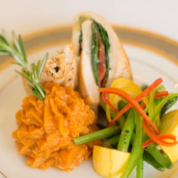Zelda's Catering - Chicken Breast Stuffed with Mashed Red Peppers and Spinach, Sweet Potato and Vegetable Melange - Caterers Near Me - Skokie, Illinois Zelda's Catering - Chicken Breast Stuffed with Mashed Red Peppers and Spinach, Sweet Potato and Vegetable Melange - Caterers Near Me - Skokie, Illinois