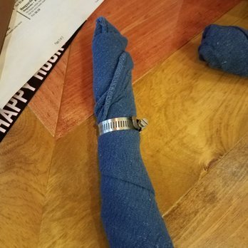 Ford's Garage Dearborn - Real original shop towel napkins and hose clamp holders. - Burgers Near Me - Dearborn, Michigan