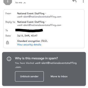 National Event Staffing - Yet more spam from this illegitimate company. 2 emails on the same day, so far. - Employment Agencies Near Me - Los Angeles, California National Event Staffing - Yet more spam from this illegitimate company. 2 emails on the same day, so far. - Employment Agencies Near Me - Los Angeles, California
