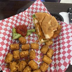 Jamie Jo’s Restaurant - Buffalo chicken sandwich 1/2 eaten