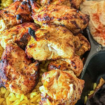 Flame & Skewers - Chicken Kabob plate - Mediterranean Near Me - Bakersfield, California Flame & Skewers - Chicken Kabob plate - Mediterranean Near Me - Bakersfield, California