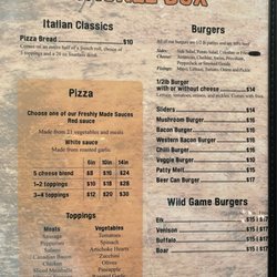 Tackle Box - Pizza & Burgers Menu (April 2024)
