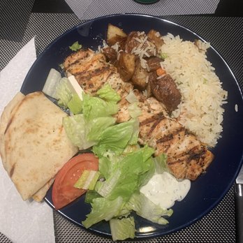 Yorgo's - Half of a chicken souvlaki dinner with 2 skewers. - Greek Near Me - Ottawa, Ontario
