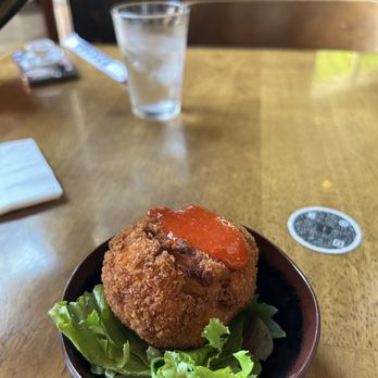 SoSoBa - This is the Ball of Fire..fried Mac and cheese stuffed with sriracha. So good! - Cocktail Bars Near Me - Phoenix, Arizona SoSoBa - This is the Ball of Fire..fried Mac and cheese stuffed with sriracha. So good! - Cocktail Bars Near Me - Phoenix, Arizona