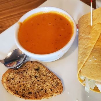 Cafe 1217 - Mexican Tortilla Wrap and Tomato bisque!! - New American Near Me - Hot Springs, Arkansas