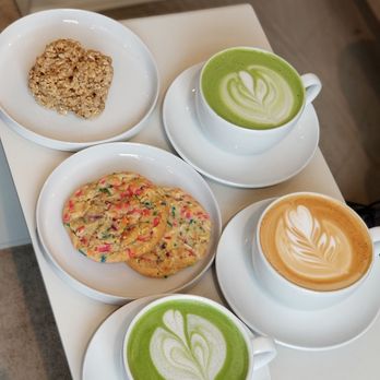 Interlude Coffee & Tea - Matcha lattes, almond milk latte, Cream Cheese Funfetti cookies, Toasted Marshmallow Rice Krispie - Coffee & Tea Near Me - New York, New York Interlude Coffee & Tea - Matcha lattes, almond milk latte, Cream Cheese Funfetti cookies, Toasted Marshmallow Rice Krispie - Coffee & Tea Near Me - New York, New York