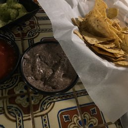 Chips with black bean salsa, house medium, and guacamole. The guacamole is $5..... Chips with black bean salsa, house medium, and guacamole. The guacamole is $5.....
