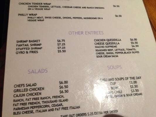 Menu photo 1 The Sandbar Shawano, WI