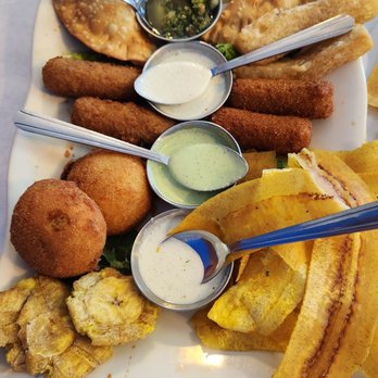 Havanazucar Cuban Restaurant - Combo Cubana (Beef & Chicken Empanadas, Ham Croquettes, Chicken Croquettes, Potatoe Rellenos, Tostones, Maduros & Banana Plantains) - Cuban Near Me - Hesperia, California Havanazucar Cuban Restaurant - Combo Cubana (Beef & Chicken Empanadas, Ham Croquettes, Chicken Croquettes, Potatoe Rellenos, Tostones, Maduros & Banana Plantains) - Cuban Near Me - Hesperia, California