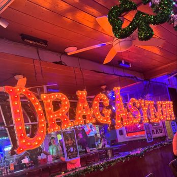 801 Bourbon Bar - Drag Asylum sign in downstairs bar area - Dance Clubs Near Me - Key West, Florida