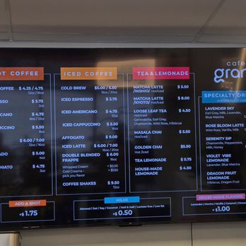 Cafe Grano - Menu - Coffee & Tea Near Me - Burbank, California
