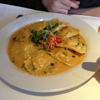 Il Pastaio - Shrimp and scallop ravioli with lobster sauce and diced zucchini - Italian Near Me - Beverly Hills, California Il Pastaio - Shrimp and scallop ravioli with lobster sauce and diced zucchini - Italian Near Me - Beverly Hills, California