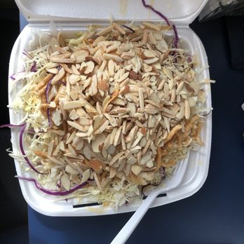 La Taqueria Mexican - Fresh shredded cabbage, topped with plenty of chicken, almonds and dressing. - Mexican Near Me - Redding, California