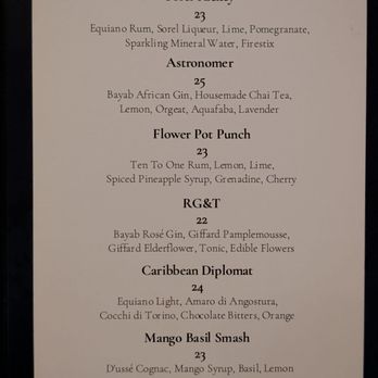 Dōgon - Drink Menu - Caribbean Near Me - Washington, DC, District of Columbia