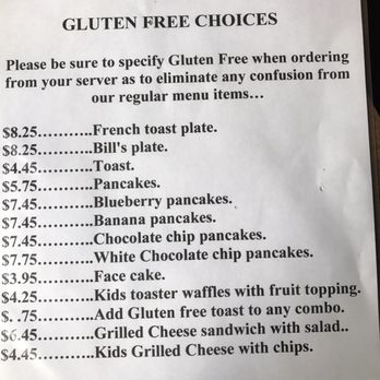 Chace's Pancake Corral - Gluten Free menu. - American Near Me - Bellevue, Washington