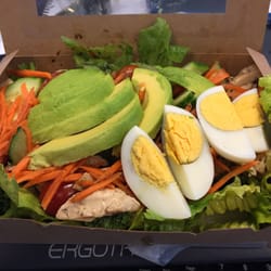 Purple Tomato - "Cobb salad" sans blue cheese and bacon, substituted for carrots and full hard boiled egg