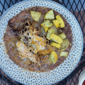Ben Michael's Restaurant - A bowl of delicious pinto beans with organic squash and wonderful pork it was just fantastic - New Mexican Cuisine Near Me - Albuquerque, New Mexico