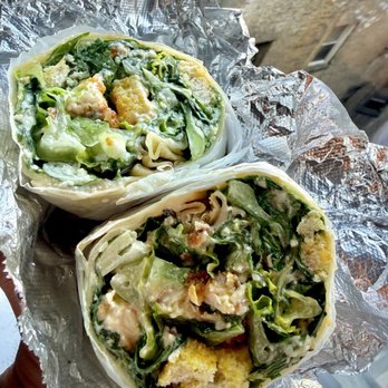 Blue Road Burger - Chicken Caesar Wrap - Burgers Near Me - New York, New York Blue Road Burger - Chicken Caesar Wrap - Burgers Near Me - New York, New York
