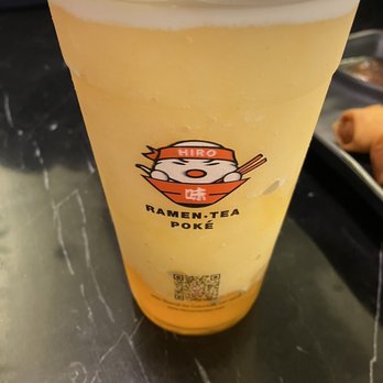 Hiro Ramen & Tea - Peach Oolong Tea w. Milk Cap - Ramen Near Me - Columbus, Ohio