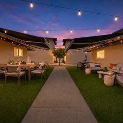 This is the courtyard at night