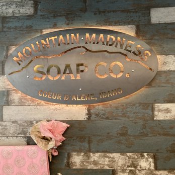 Mountain Madness Soap Co. - Their gorgeous sign - a trend here in CDA! - Cosmetics & Beauty Supply Near Me - Coeur d'Alene, Idaho Mountain Madness Soap Co. - Their gorgeous sign - a trend here in CDA! - Cosmetics & Beauty Supply Near Me - Coeur d'Alene, Idaho