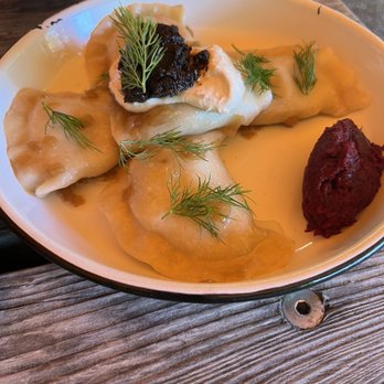 Apteka - Pierogi z ziemniakami (potato and cabbage pierogi) - Vegan Near Me - Pittsburgh, Pennsylvania