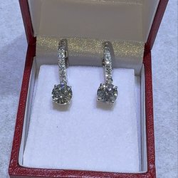 Dynasty Jewelers - 14K White Gold Diamond Hoop Earring 3CTW