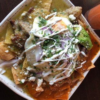 Monica’s Riverview - Chilaquiles with Half red & half green sauce. plus (melt in your mouth) Carnitas upgrade. Delicious! - Breakfast & Brunch Near Me - Antioch, California Monica’s Riverview - Chilaquiles with Half red & half green sauce. plus (melt in your mouth) Carnitas upgrade. Delicious! - Breakfast & Brunch Near Me - Antioch, California