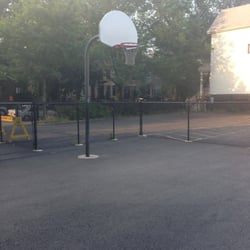 Harriet Tubman Elementary School - Basketball hoops on the NE side of the school