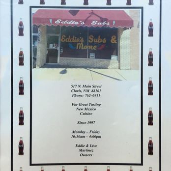 Eddie's Subs & More - a picture of the menu - Sandwiches Near Me - Clovis, New Mexico