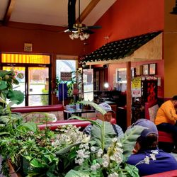Wong's Genghis Khan - Planters filled with artificial plants