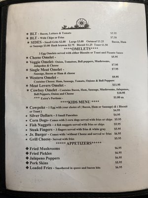 Menu photo 2 Janice's Dinner Bell Cafe Kirbyville, TX