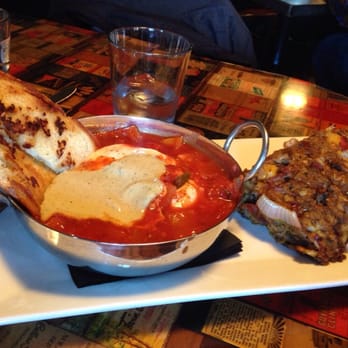 Julians - Shakshuka with a side of mushroom Boursin hash - New American Near Me - Providence, Rhode Island