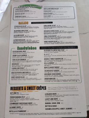 Menu photo 7 Banana Cafe Key West, FL
