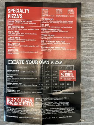 Menu photo 7 BIG Z's Pizza House & Brew Katy, TX Menu photo 7 BIG Z's Pizza House & Brew Katy, TX