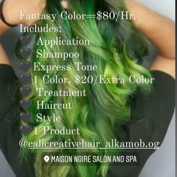 Maison Noire Salon & Spa - Book your fantasy color package at www.calicreativehair.com OR Text to consult at 562.668.1293 - Hair Salons Near Me - Orange, California Maison Noire Salon & Spa - Book your fantasy color package at www.calicreativehair.com OR Text to consult at 562.668.1293 - Hair Salons Near Me - Orange, California