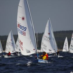 Schroth Fiberglass - Fred WAY ahead of the Grand Masters Fleet at the 2009 Laser World Championships in Halifax