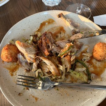 Native Fine Diner - Oven roasted chicken with Mac n cheese bites, vegetable slaw, and bbq - Diners Near Me - Greenville, North Carolina Native Fine Diner - Oven roasted chicken with Mac n cheese bites, vegetable slaw, and bbq - Diners Near Me - Greenville, North Carolina