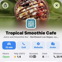 Tropical Smoothie Cafe - Showing my argument right now