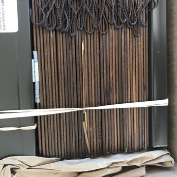 Blinds Chalet - Very fragile material.  Damage seen right after opening - Shades & Blinds Near Me - Mesa, Arizona