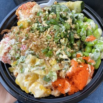 Poki Poke - My Large Poke Bowl. See review for what's in it :) - Poke Near Me - Fremont, California Poki Poke - My Large Poke Bowl. See review for what's in it :) - Poke Near Me - Fremont, California