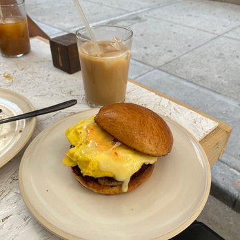 Suited - SausageEggn'Cheese and Iced Latte - Breakfast & Brunch Near Me - New York, New York Suited - SausageEggn'Cheese and Iced Latte - Breakfast & Brunch Near Me - New York, New York