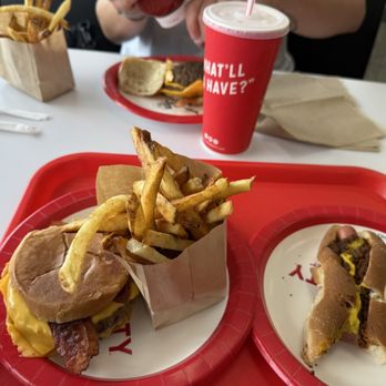 The Varsity - Double Cheese Burger, chili dog and fries - Fast Food Near Me - Norcross, Georgia