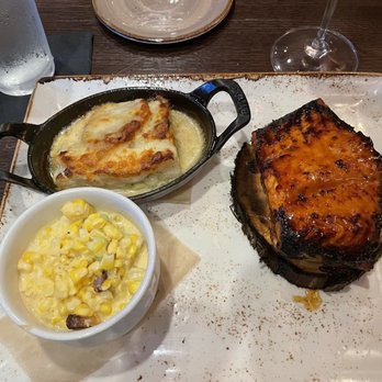 J Gilbert's - Salmon, au gratin potato's, creamed corn with bacon - Bars Near Me - Omaha, Nebraska J Gilbert's - Salmon, au gratin potato's, creamed corn with bacon - Bars Near Me - Omaha, Nebraska