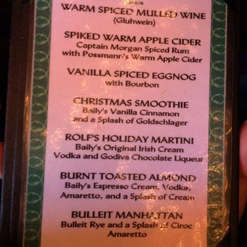 Rolfs - Holiday cocktail menu - German Near Me - New York, New York Rolfs - Holiday cocktail menu - German Near Me - New York, New York